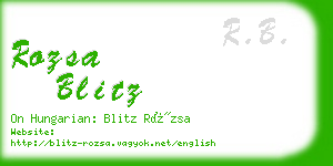 rozsa blitz business card